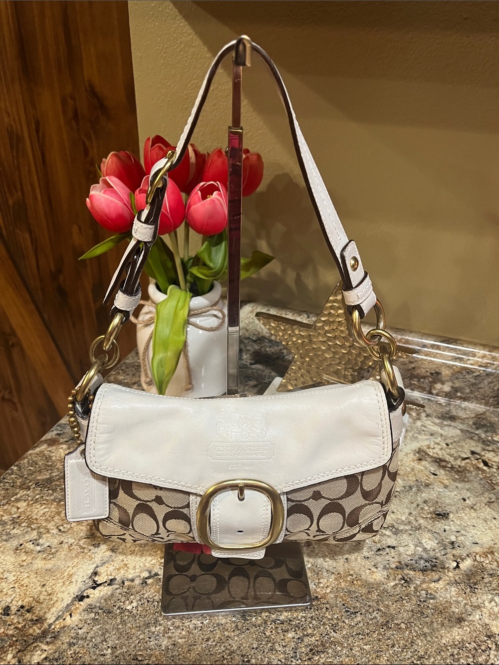 Coach Soho Bleeker Signature Canvas Leather Shoulder Bag - Picture 2 of 15